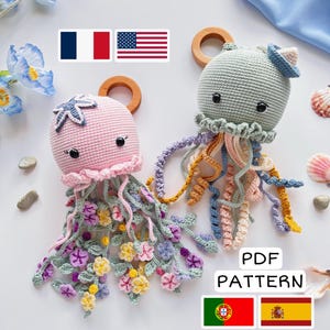 HÄKELN PLÜSCH Jellyfish Muster, Häkeln Sie handgemachtes Neugeborenen Geschenk, häkeln Meeresbewohner