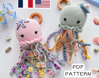 CROCHET PLUSH Jellyfish PATTERN, Handmade Newborn Gift, Crochet Sea Creatures
