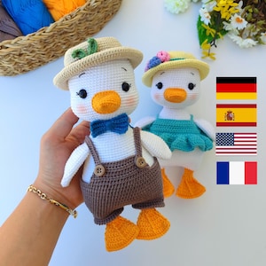 Ente Häkelanleitung | Amigurumi Stofftier Plüschi | 2 Abnehmbare Outfit