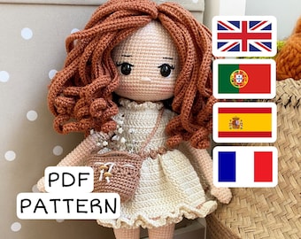 Patron au crochet, Poupée Elina , PDF