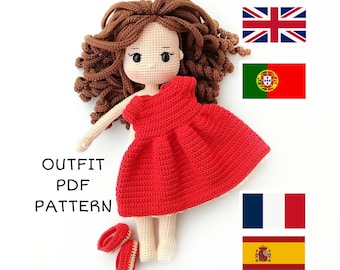 Wzór na szydełkowe ubranka dla lalki Elina: 12-calowy strój amigurumi (wzór w formacie PDF)