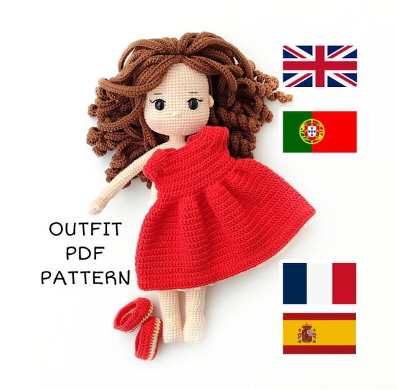 easy crochet doll dress pattern How to Crochet a Lace Doll Dress | Easy Amigurumi Clothes Tutorial