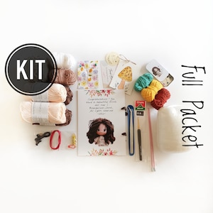 Kit de inicio de ganchillo Muñeca Elina Versión alternativa del vestido