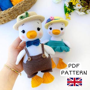 Duck Crochet Pattern: Amigurumi Plushie with Outfit (PDF Pattern)