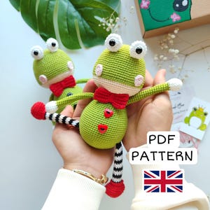 FROG CROCHET PATTERN, Stuffed Animal Pattern Flip Frog Plushie