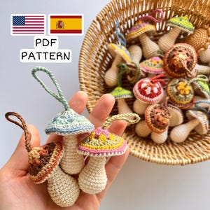 Mushroom Crochet Pattern: Keychain & Decor Motifs (PDF Pattern)