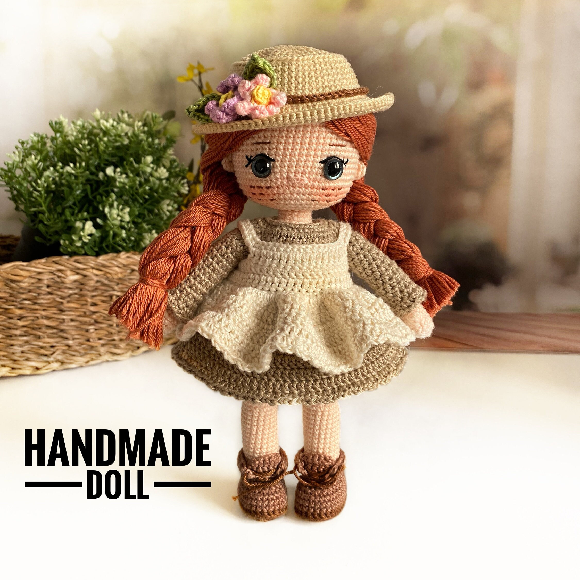 Anne Shirley Crochet Doll: Handmade Cotton Amigurumi (9.45 Inch