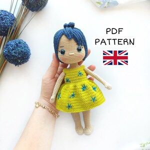 MOTIVO ALL'UNCINETTO GIOIA, Modello Amigurumi Inside Out, Giocattolo Gioia all'uncinetto, Personaggi Disney, Funko Pop, Pdf, Download istantaneo