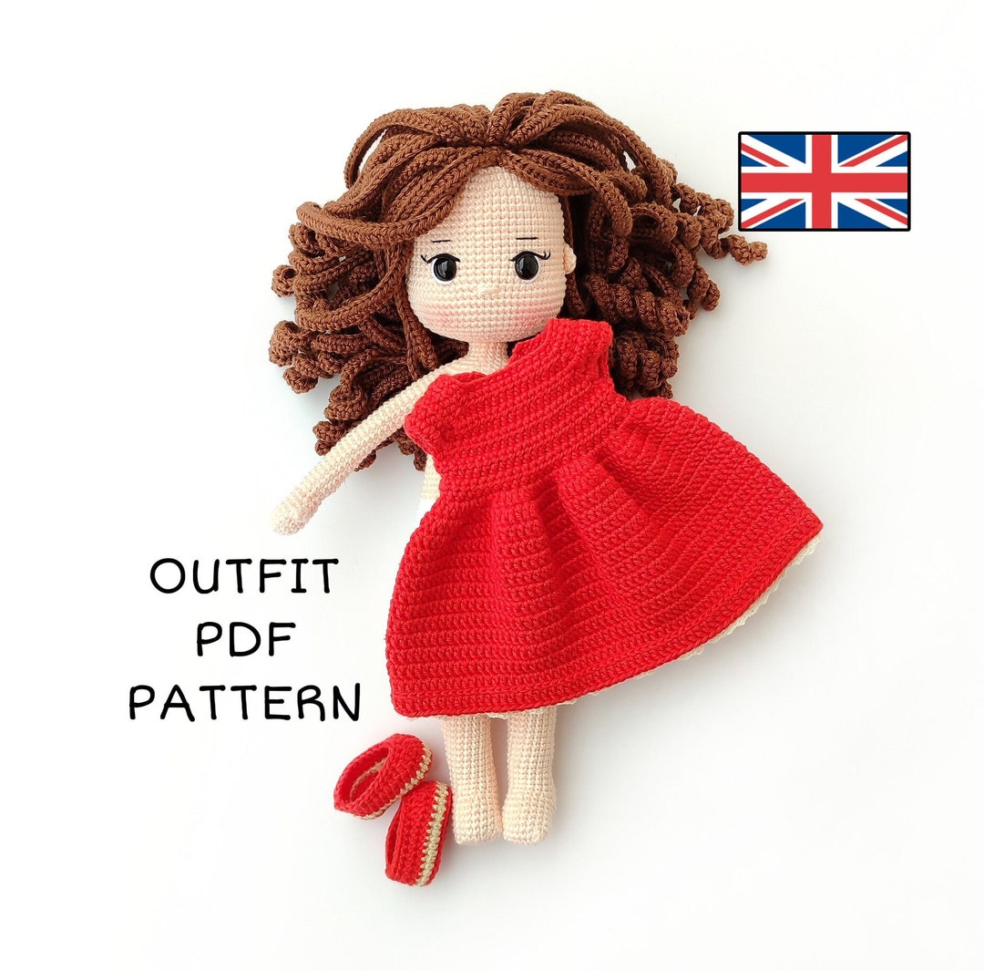 Knit Doll Dress for Elina Amigurumi Doll, 12 Inches Doll Clothes Etsy