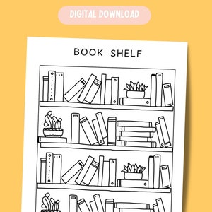 Printable Bookshelf Reading Log | Reading and Book Tracker | Reading Challenge Tracker