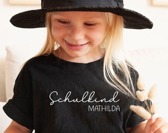 Schoolchild Shirt 2024 Personalized School Enrollment Girl Boy Schoolchild T-Shirt School Gift Name Short Sleeve