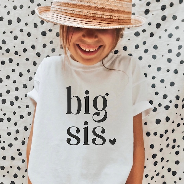 Geschwister Shirt Big Sis · Geschwister Outfit · Große Schwester T-Shirt · Geschwistershirt · Schwangerschaft verkünden · T-Shirt Mädchen