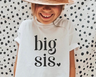 Geschwister Shirt Big Sis · Geschwister Outfit · Große Schwester T-Shirt · Geschwistershirt · Schwangerschaft verkünden · T-Shirt Mädchen