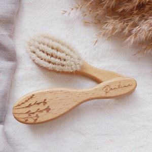 Baby brush · Personalized · with name · Goat hair · Gift · Birth · Baptism · Baby · Hairbrush · LANA ·