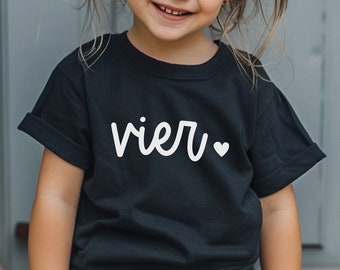 Geburtstagsshirt 4 Jahre für Mädchen o. Junge · Geschenk Geburtstag Kind · Geburtstag Shirt 4 Jahre · kurzarm · 2 3 4 5 6 7 8 9 [2KS241]