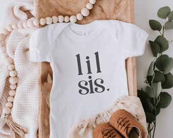 Body de bebé "Lil Sis" anuncia embarazo hermanita camisa de hermano Body de bebé para niñas hermanita