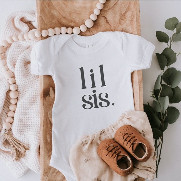 Baby Body "Lil Sis" · Schwangerschaft verkünden · Kleine Schwester · Geschwistershirt · Mädchen · Babybody · Little Sister ·