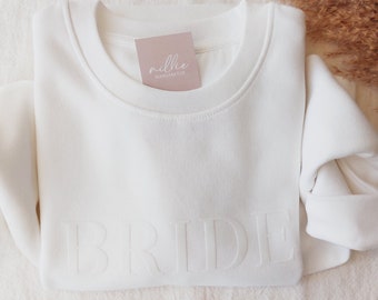 Bride Sweater Bride · Embossed · 3D · Hoodie Bride · Gift Bride · Bride Sweatshirt · Wedding · JGA Sweatshirt · Bride Sweater