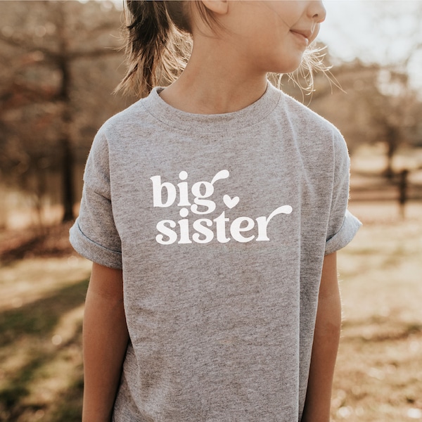 Große Schwester T-Shirt Big Sister · Geschwister Outfit 2024 · Große Schwester T-Shirt · Geschwister T-Shirt · Schwangerschaft verkünden