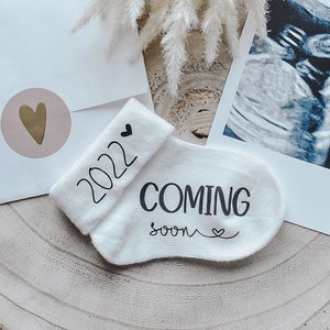 Schwangerschaft verkünden · Babysocke "Coming soon" · Socke · Geschenk · Baby · Oma · Tante ·