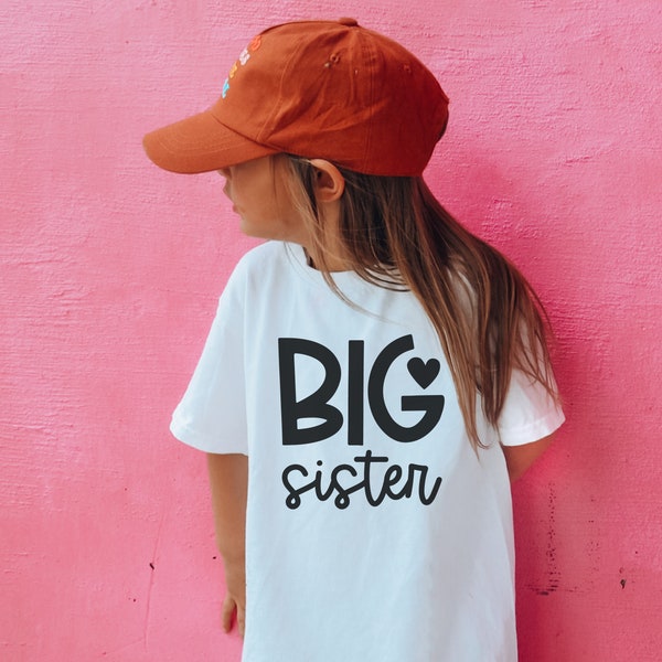 Geschwister Shirt Big Sister · Geschwister Outfit · Große Schwester T-Shirt · Geschwister T-Shirt · Schwangerschaft verkünden
