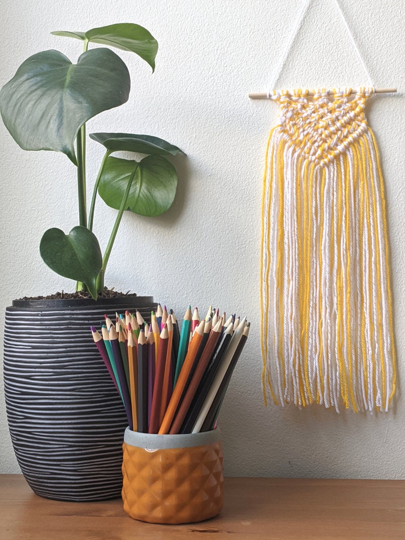 Mini Macrame Wall Hanging SUNSHINE Colourful Boho Decor image 1