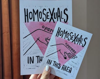Homosexuals Operate in this Area - Postcard