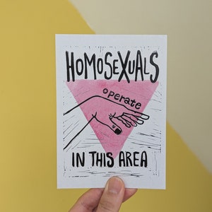 Homosexuals Operate in this Area - Postcard