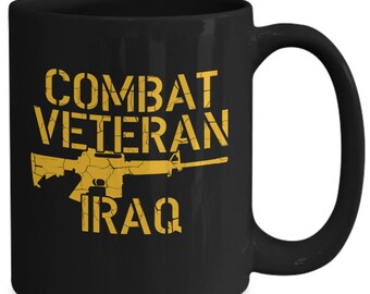 Combat Veteran Iraq Proud US Army Service Classic Coffee Mug 11oz or 15oz