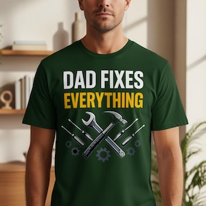 Papa behebt alles T-Shirt, DIY, Handwerker-Grafik-T-Shirt, Vatertagsgeschenk