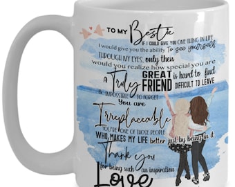 Bestie Coffee Mug: Friendship Gift, 15oz White Ceramic