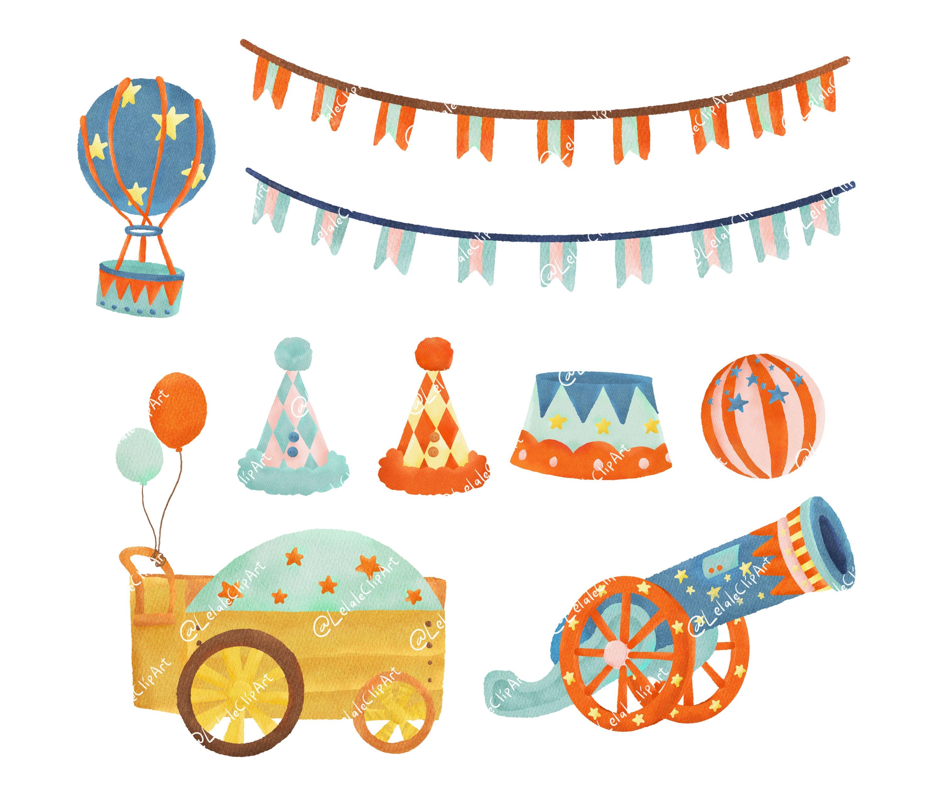 Circus Animals Clipart Set PNG Hand Drawn, Cute Vintage Circus ...