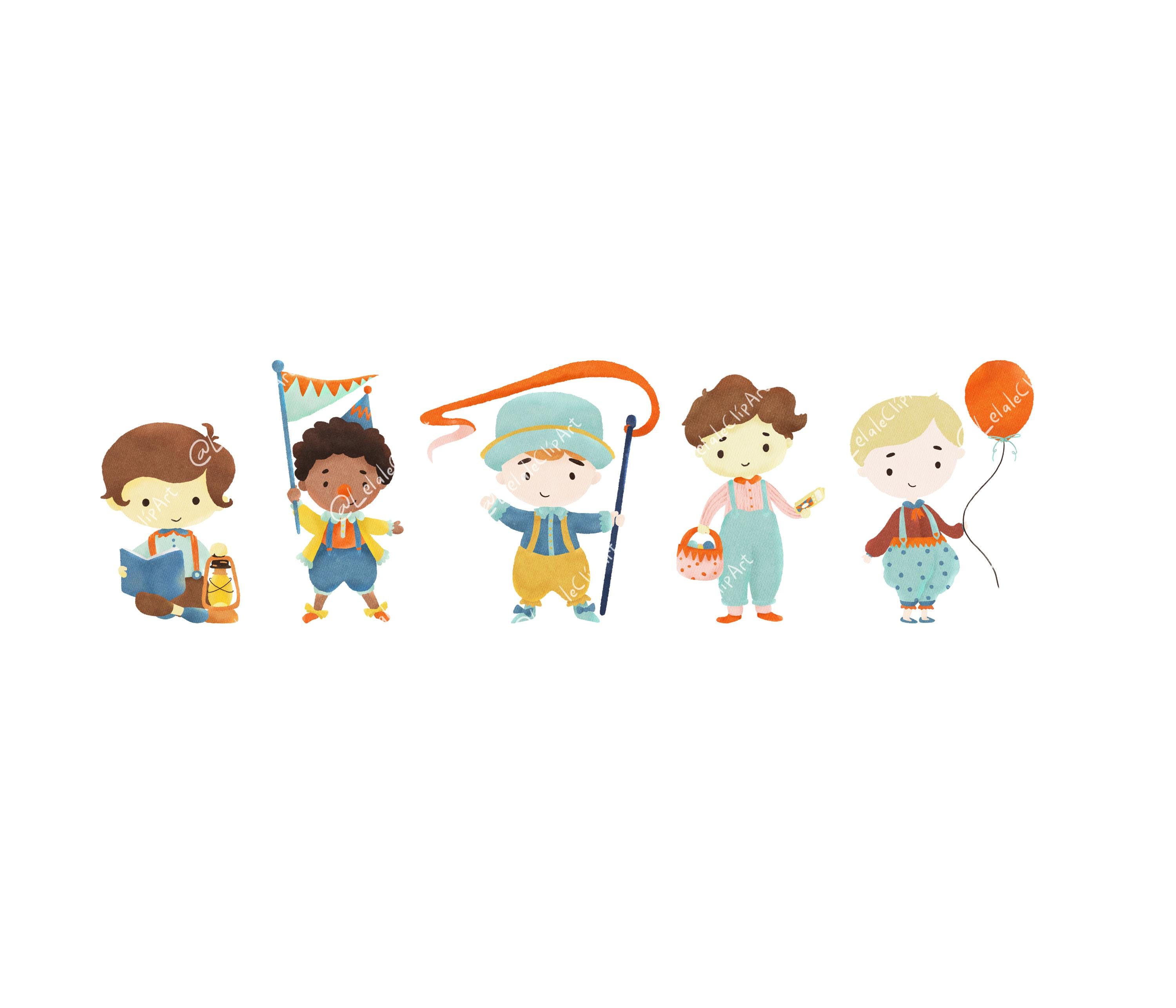 Circus Animals Clipart Set PNG Hand Drawn, Cute Vintage Circus ...
