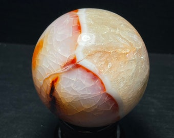 sardonyx palm stone sphere Red agate ball/sardonyx palm stone / Agate ball  / agate ball / healing agate/Filigree agate