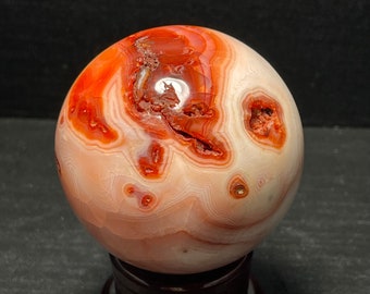 sardonyx palm stone sphere Red agate ball/sardonyx palm stone / Agate ball  / agate ball / healing agate/Filigree agate