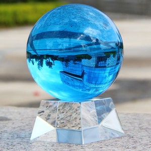Blue Crystal Ball: Handmade Quartz Divination Sphere