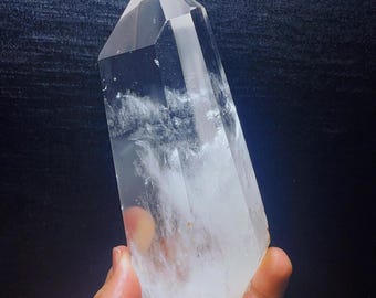 Natural Clear Quartz Tower: Crystal Obelisk Wand Point, Healing Stone