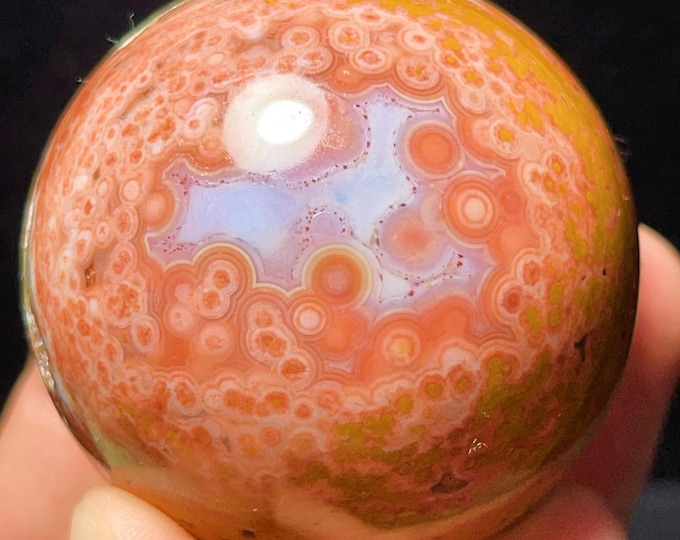 Featured listing image: Natural Ocean Jasper Sphere: Chakra Reiki Meditation Stone L7974