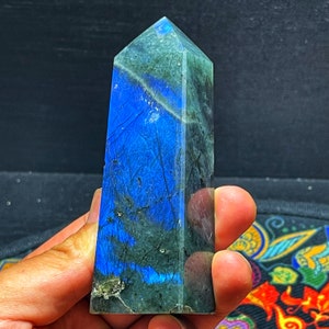 labradorite tower Natural Labradorite Point Labradorite Tower Labradorite Obelisk Labradorite Wand Healing Crystal image 1