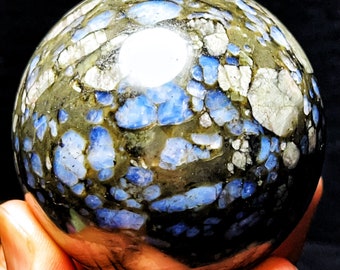 Natural Sodalite sphere ornament, Sodalite Sphere,Home Decoration,Crystal Healing,Home Crystal decoration,Gift