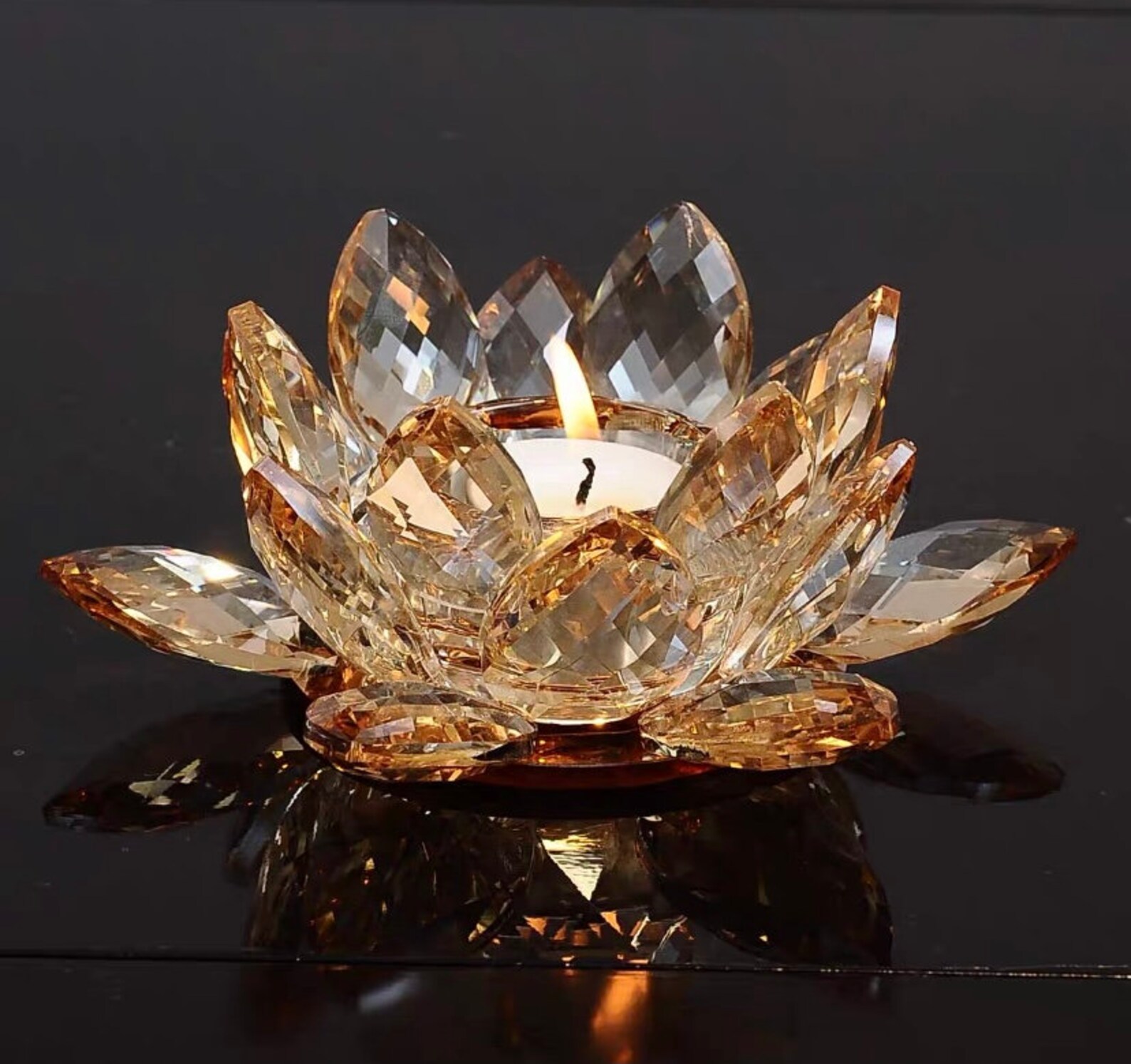 Crystal flower Sparkle Crystal Lotus Flower Feng Shui Etsy