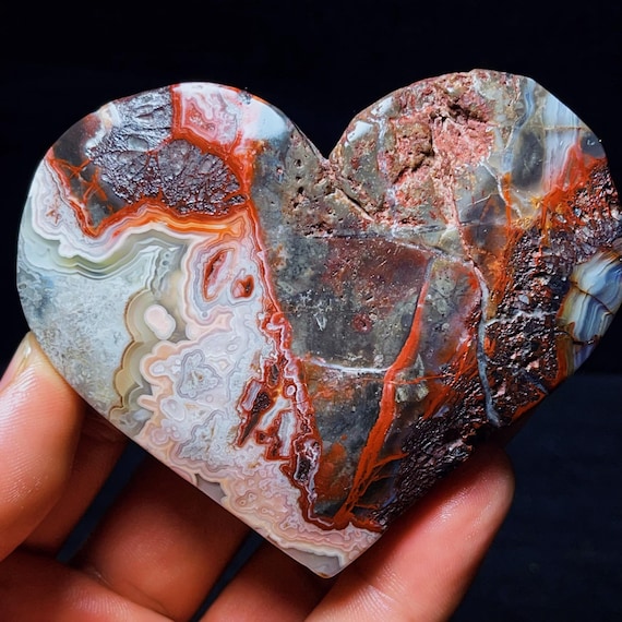 ★特選一連★天然石MIX♡【アソートストーン☆ハート型♡14mm】❤️ Natural Mexican Crazy Lace Agate Heart, Quartz Crystal Mineral