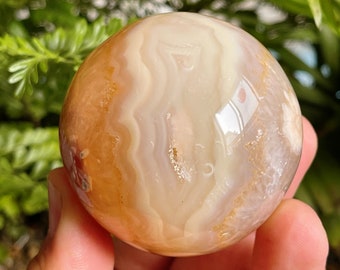 Cherry Blossom Agate Ball High quality/Natural Snowflake Cherry Blossom Agate Natural Flower Agate Sphere Agate Crystal Ball Healing Crystal