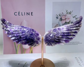 Natural Dream Amethyst crystal angel wings, Healing Meditation purification energy wings Randomly selected delivery