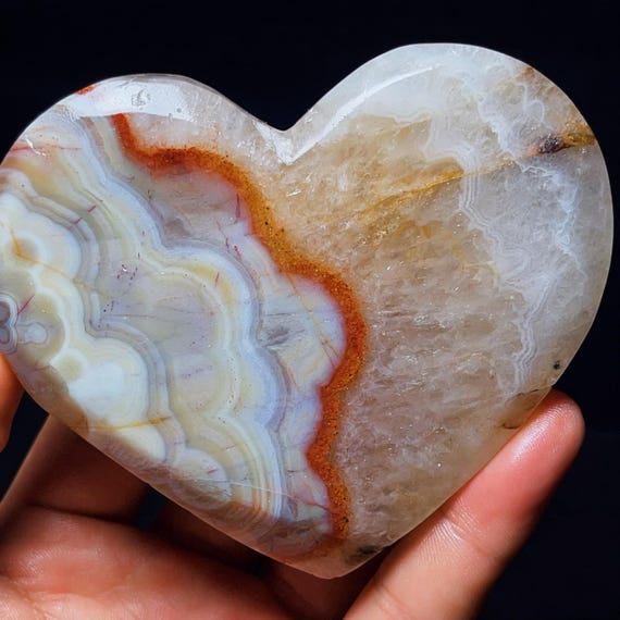 ★特選一連★天然石MIX♡【アソートストーン☆ハート型♡14mm】❤️ Natural Mexican Crazy Agate Heart, Carved Quartz Crystal Mineral