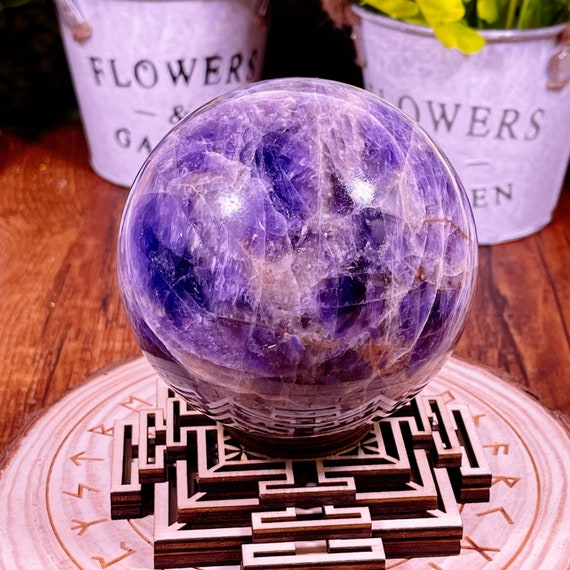 ピンク フローライト マイカ スフィア 天然石 置物 ピンクフローライト