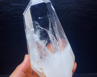 Natural Clear Quartz Tower: Crystal Obelisk Wand Point, Healing Stone