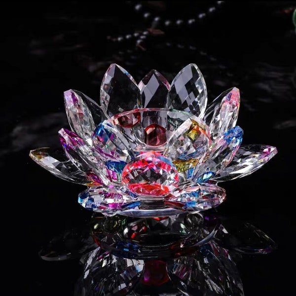 Crystal flower Sparkle Crystal Lotus Flower Feng Shui HoCrystal floweme Decor,Crystal Lotus Flowers are excellent conductors of energy