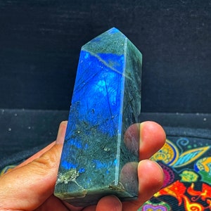 labradorite tower Natural Labradorite Point Labradorite Tower Labradorite Obelisk Labradorite Wand Healing Crystal image 3