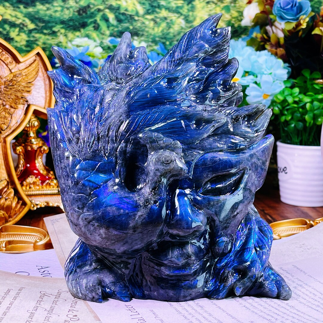 Crystal Carving Labradorite Carving Ornament Labradorite Crystal ...